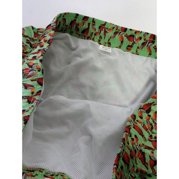 Two Left Feet Toucan Hawaiian Swim Trunks Lined Shorts Men's 38 XXL - Picture 3 of 6